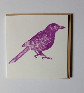 Black Bird Greeting Card - Adelle Hickey