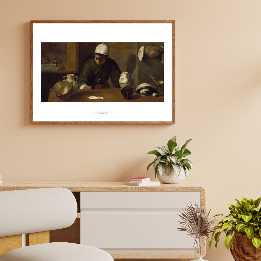 Kitchen Maid with the Supper at Emmaus Art Print