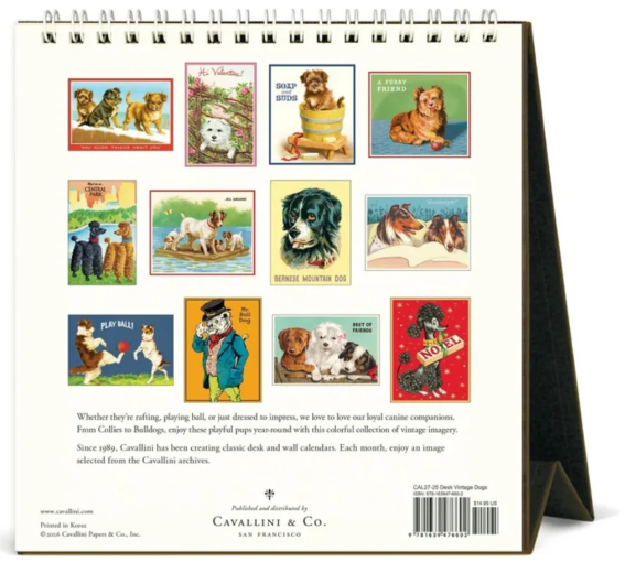 Vintage Dogs Desk Calendar 2027