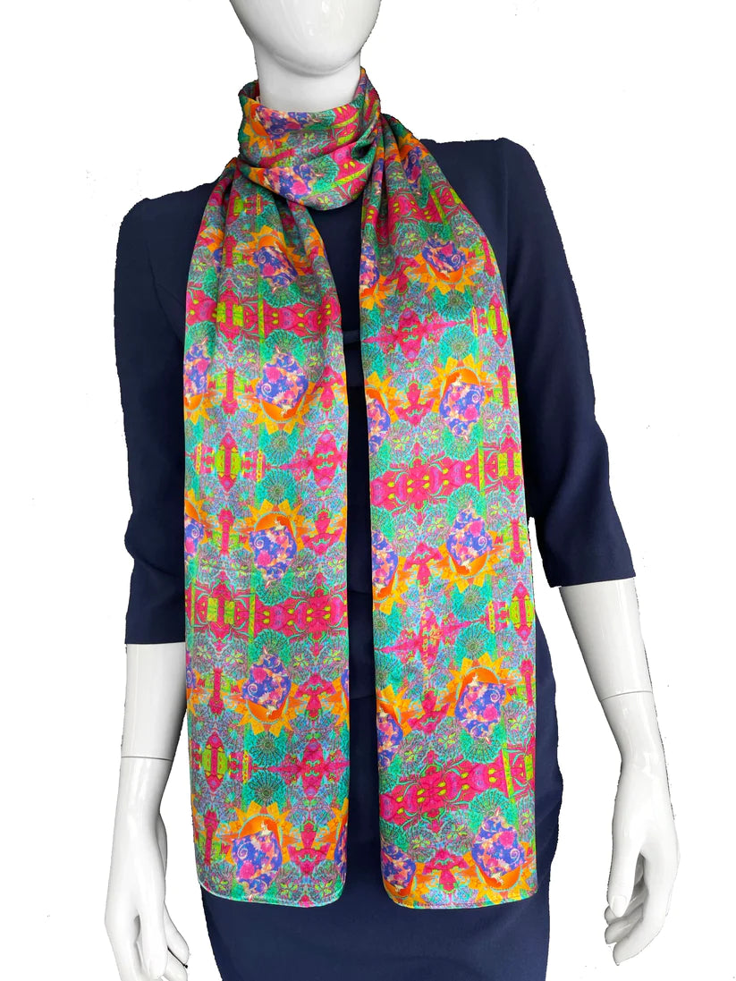 Mist and Moonshine Silk Scarf 32 cm x 200 cm