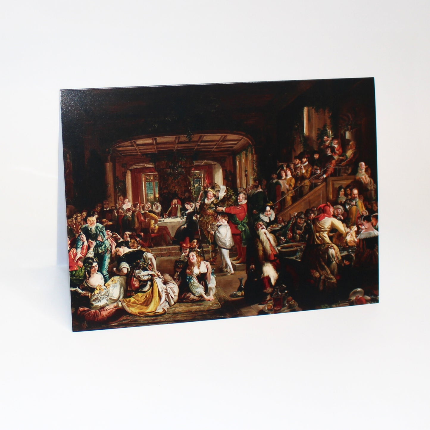 An individual National Gallery of Ireland Christmas card featuring Daniel Maclise's Merry Christmas in the Baron's Hall.