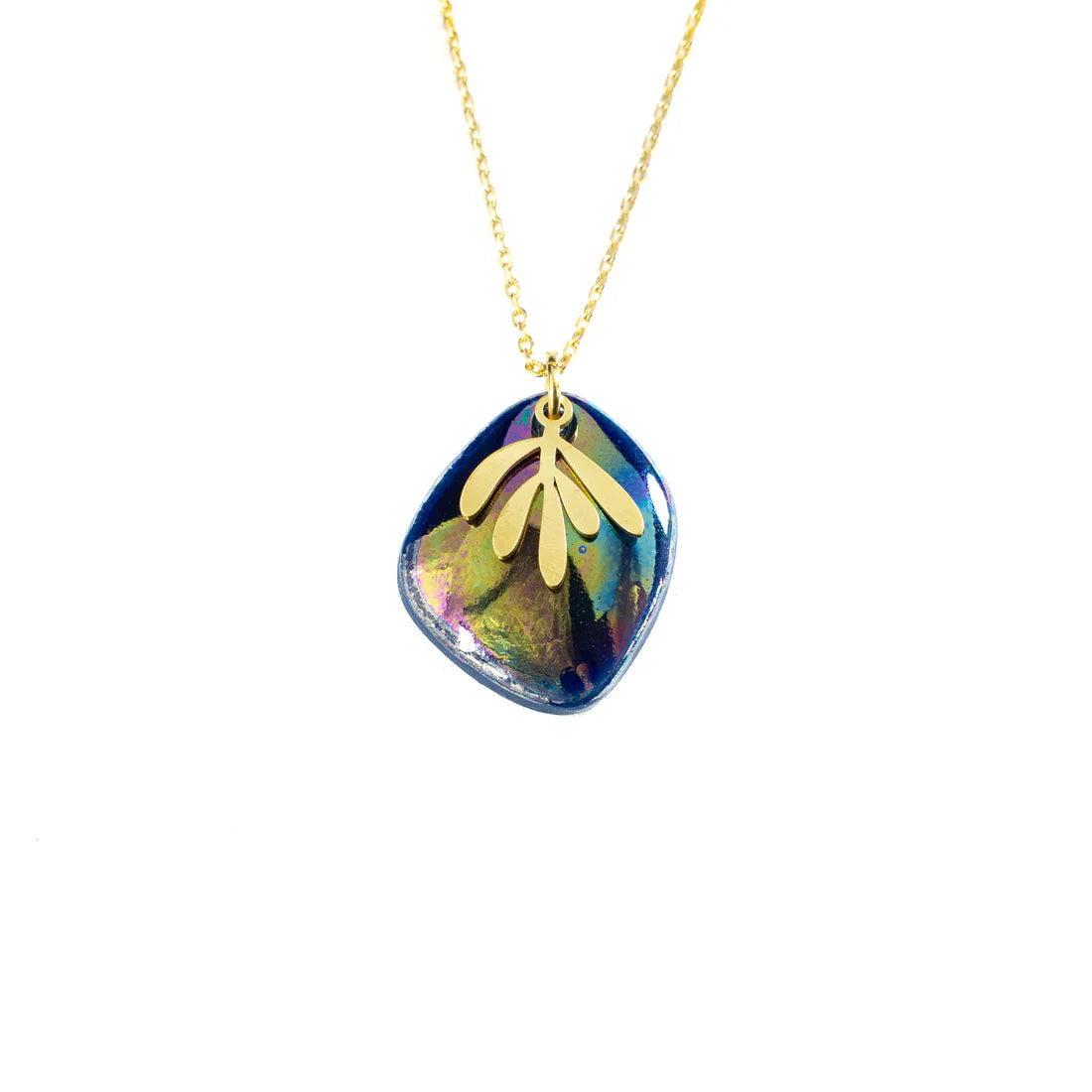 Deep Blue Matisse Necklace (Petrol Blue) - Danu Ceramics