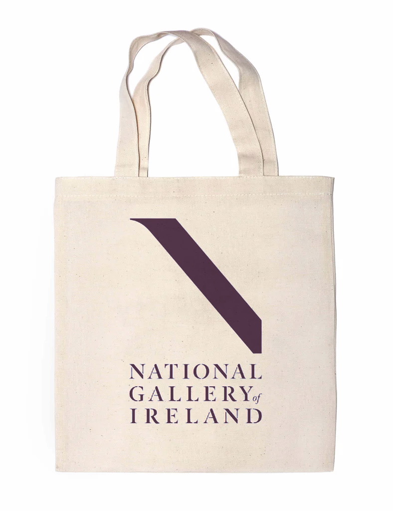 National Gallery of Ireland Tote Bag in Navy with English language logo displayed
