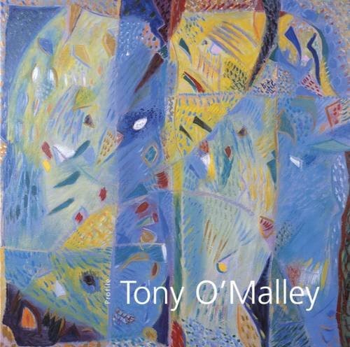 A bright abstract image primarily in blue and yellow, and lots of smaller shapes within. The title is in the bottom right in thin, white letters.
