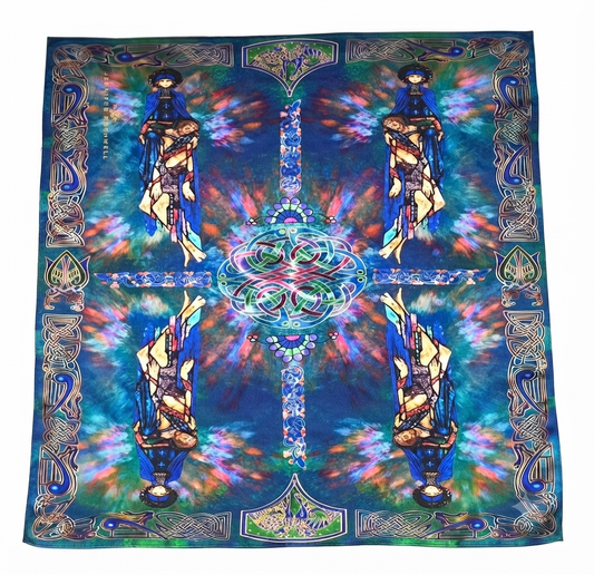Blue Mother of Sorrows 54 x 54 Silk Scarf