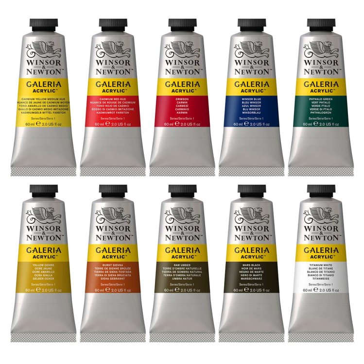 Galeria Acrylic Paint 10 X 60ml Tube Set