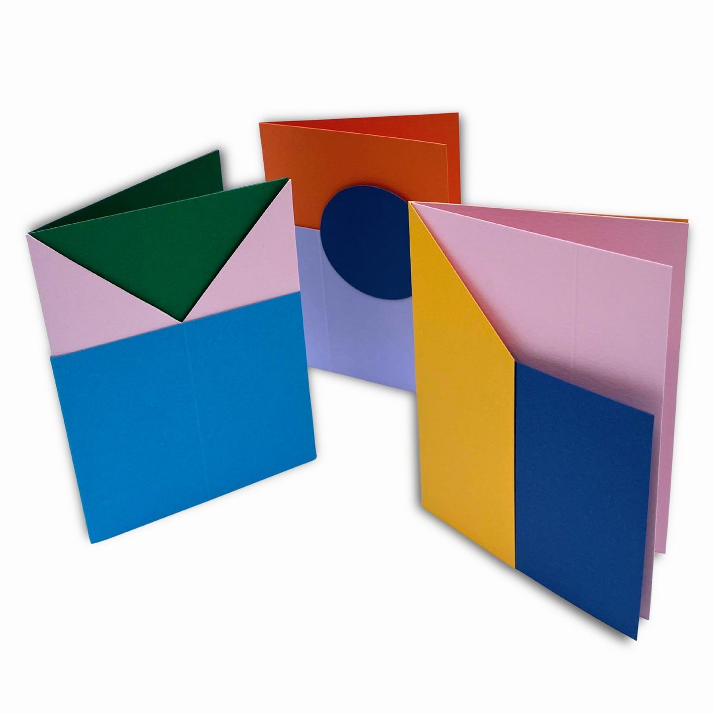 All Around The Sun Cubist Collection Cards standing on white background