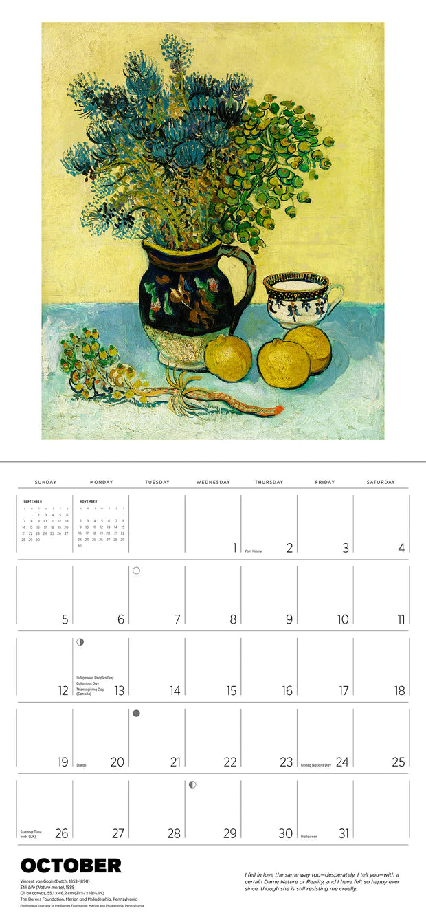 Vincent van Gogh 2025 Wall Calendar