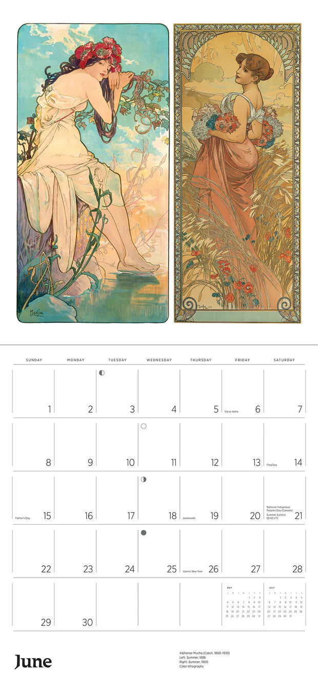 Alphonse Mucha 2025 Wall Calendar