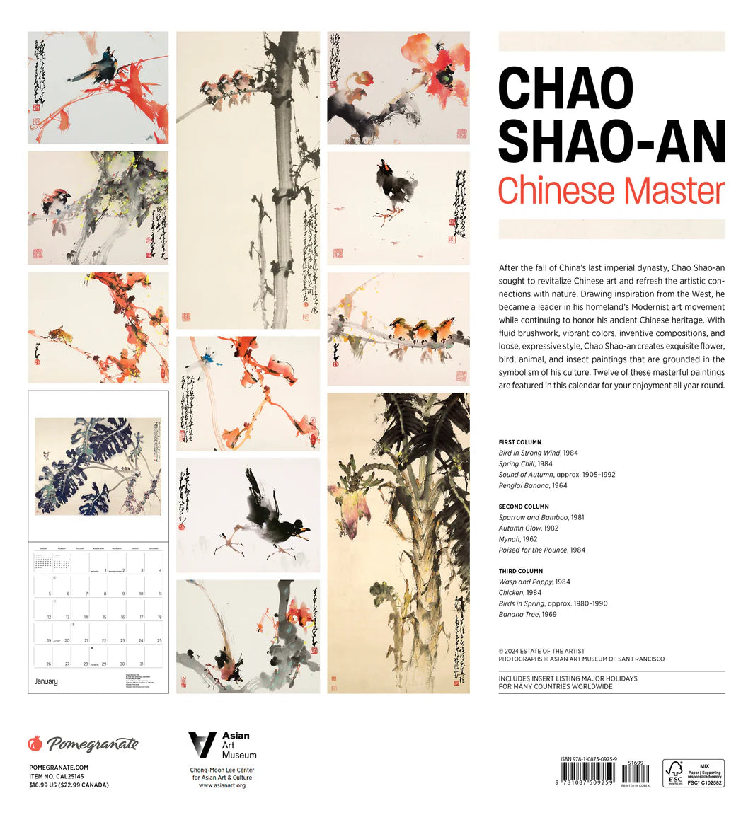 Chao Shao-an: Chinese Master 2025 Wall Calendar