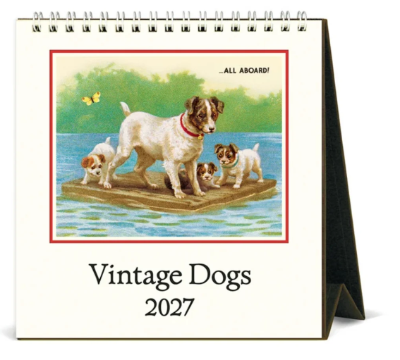 Vintage Dogs Desk Calendar 2027