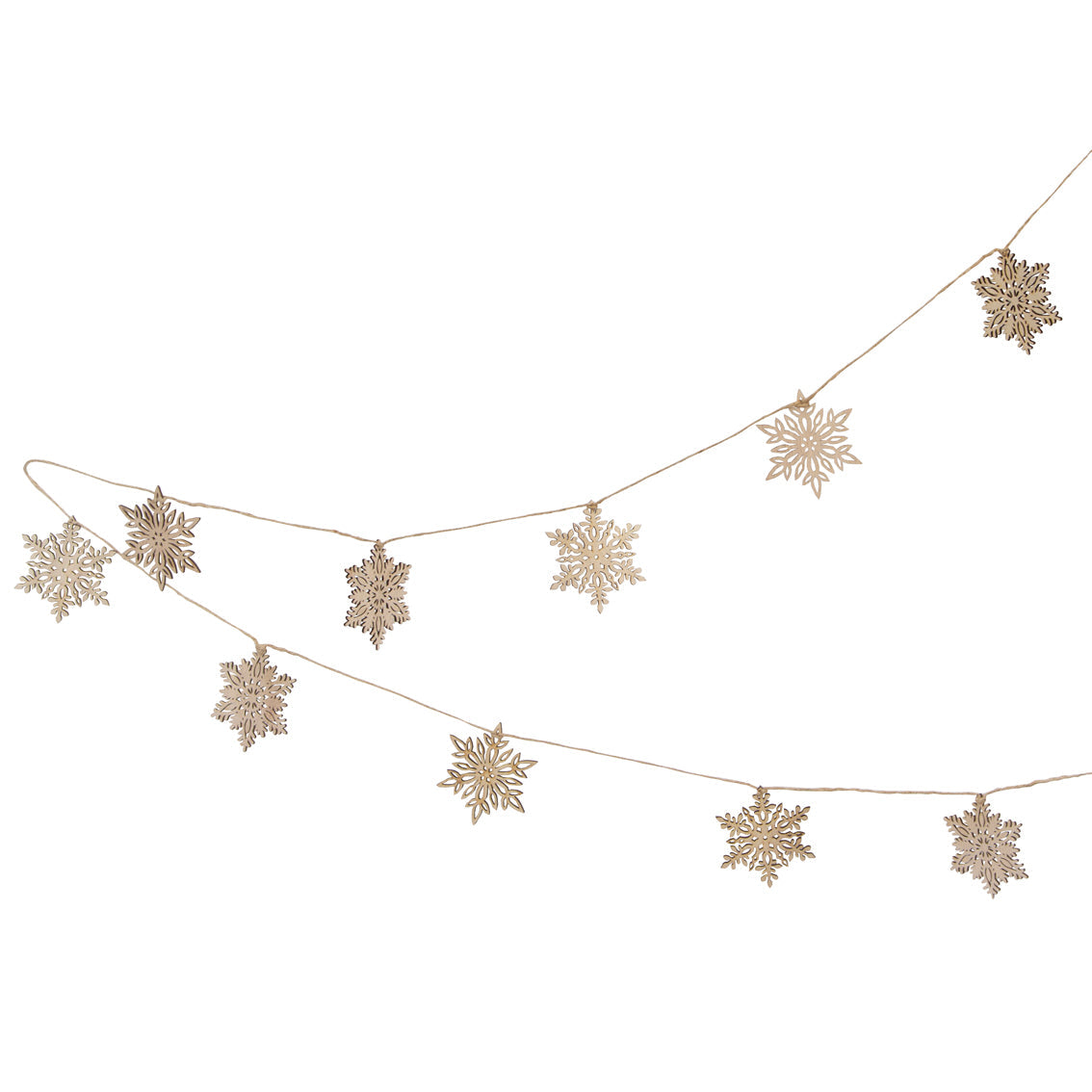 Midnight Forest Wooden Snowflake Christmas Garland