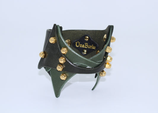 Green WB Criss-Cross Cuff- Una Burke