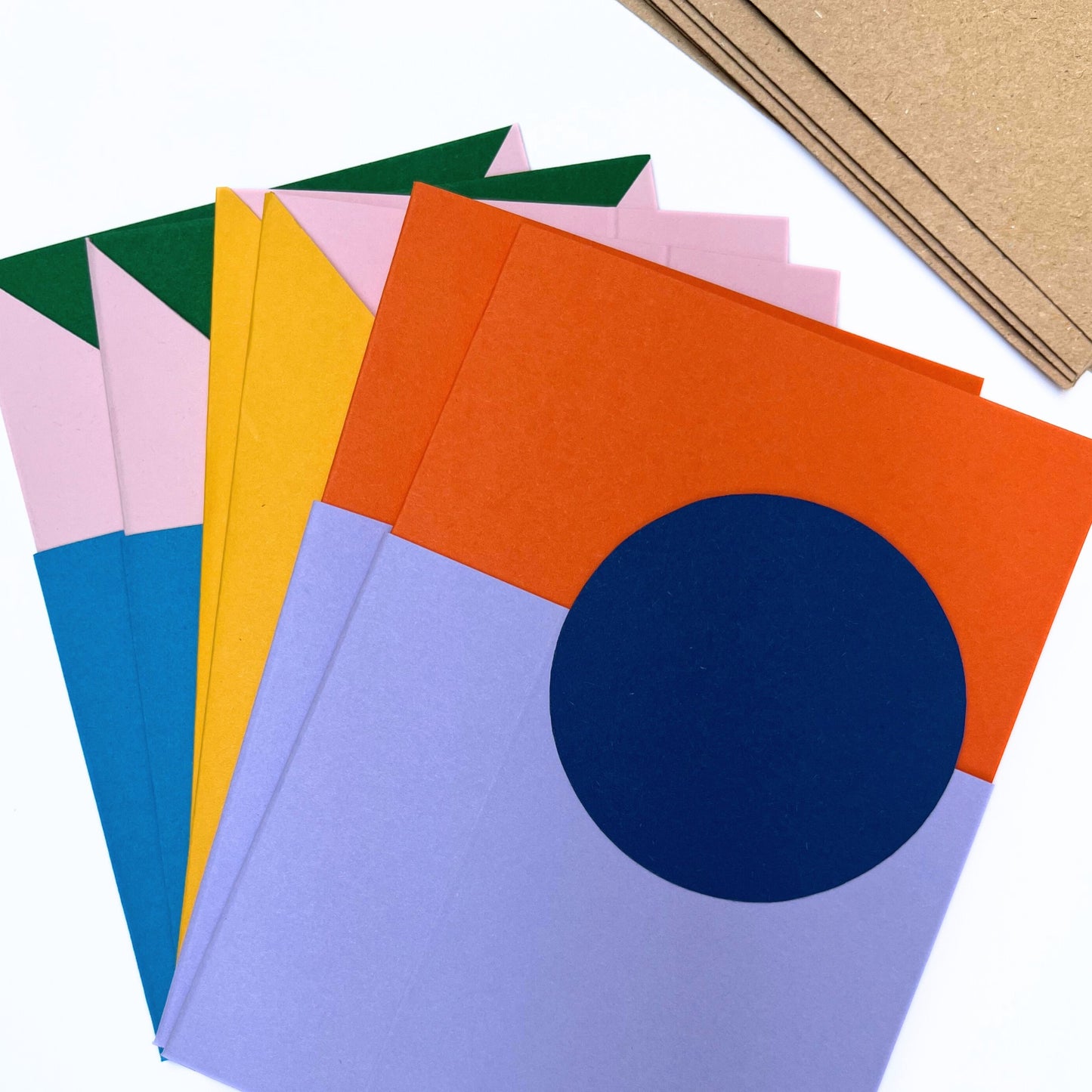 All Around The Sun Cubist Collection Cards fanned out with their envelopes