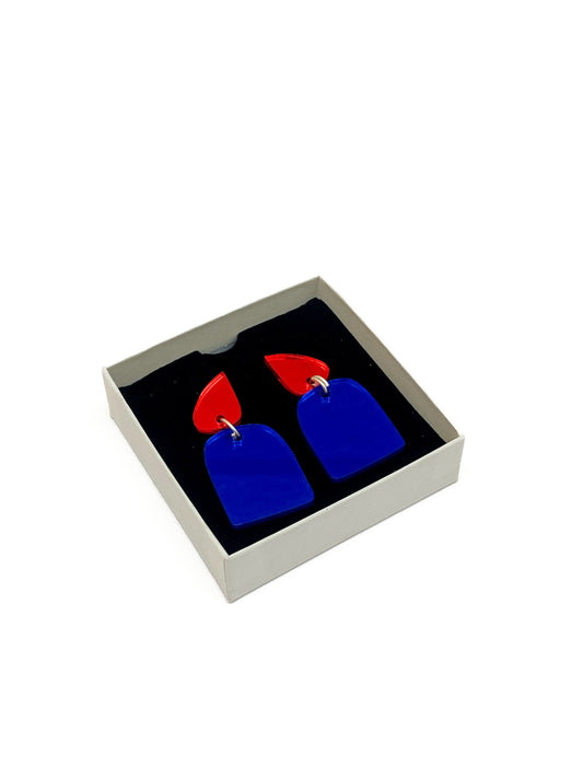 Eve Ray Turning Heads Red & Blue Earrings