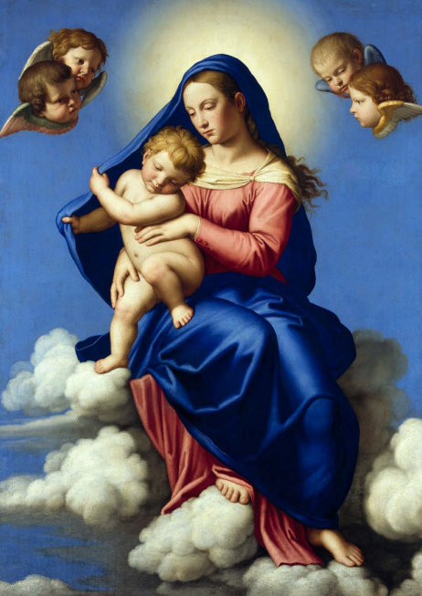 Virgin and Child Seated in Clouds Christmas Card Pack