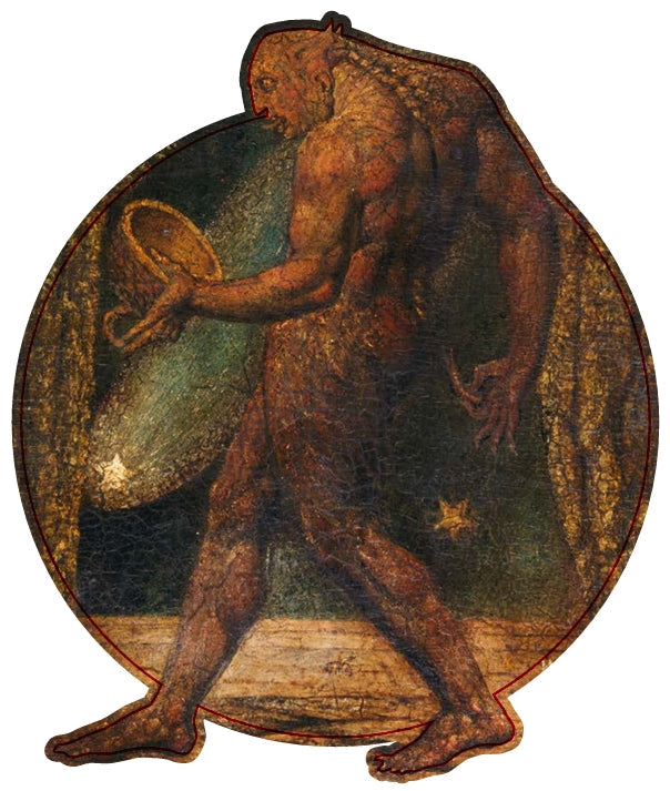 Design View of cork-backed coaster depicting 'The Ghost of a Flea' by William Blake