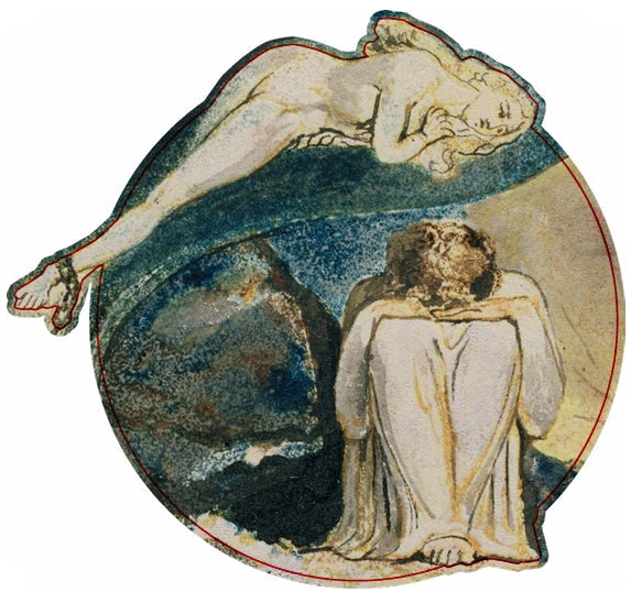 Design View of cork-backed coaster depicting Plate 4 of 'Visions of the Daughters of Albion' by William Blake