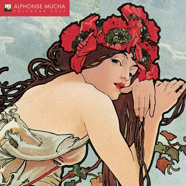 Alphonse Mucha Wall Calendar 2027 - Flame Tree Publishing