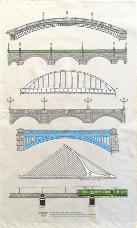 Dublin Bridges Tea Towel by Clover Rua