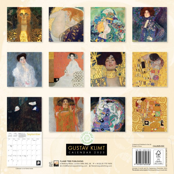 Gustav Klimt Wall Calendar Calendar 2025