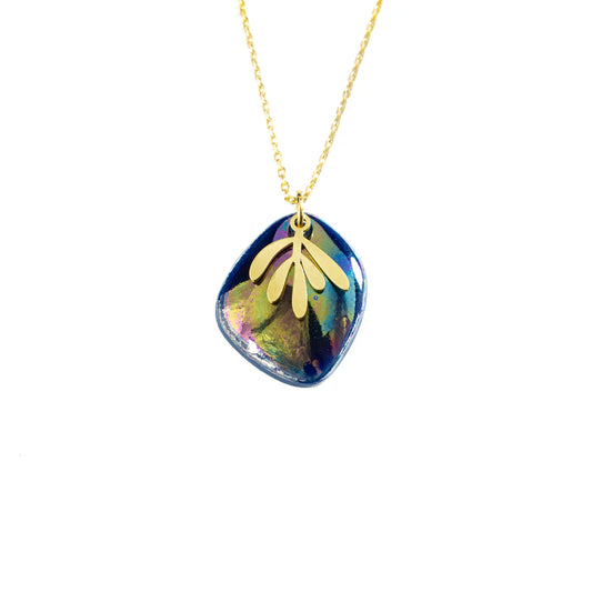 Deep Blue Matisse Necklace (Petrol Blue) - Danu Ceramics