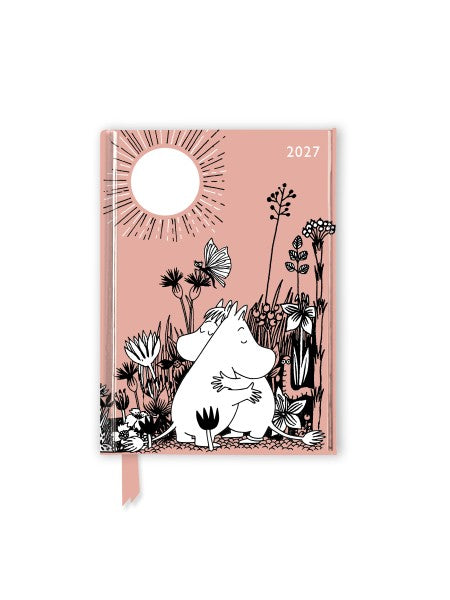 2027 planner with a character design on a pink background