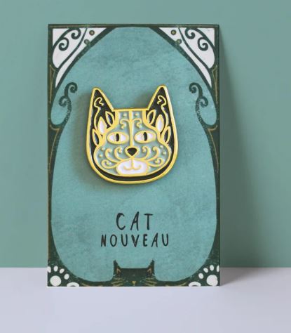 Cat Nouveau Art Meowment Pin
