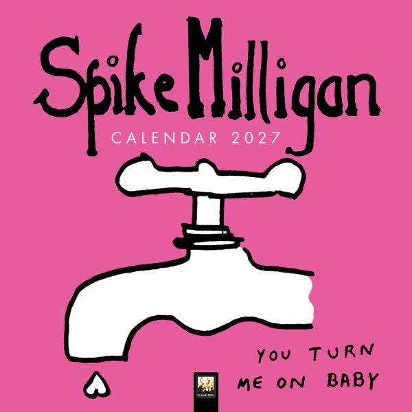 Spice Milligan 2027 calendar cover with a faucet illustration on a pink background