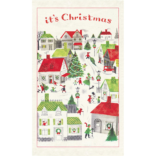 Christmas Village Tea Towel