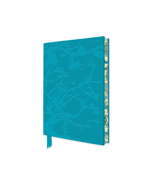 Blue notebook with a white background