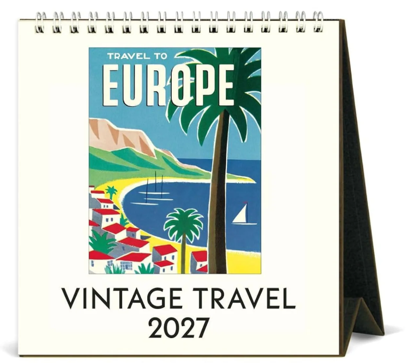 Vintage Travel Desk Calendar 2027