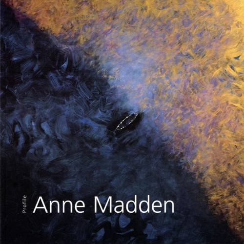 A textured painting blending diagonally between navy and yellow, with ship in the centre. The title is in white at the bottom.