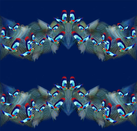 Blue Hummingbird Scrunchie