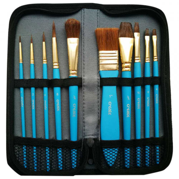 Create - Watercolor 10 Brush Wallet